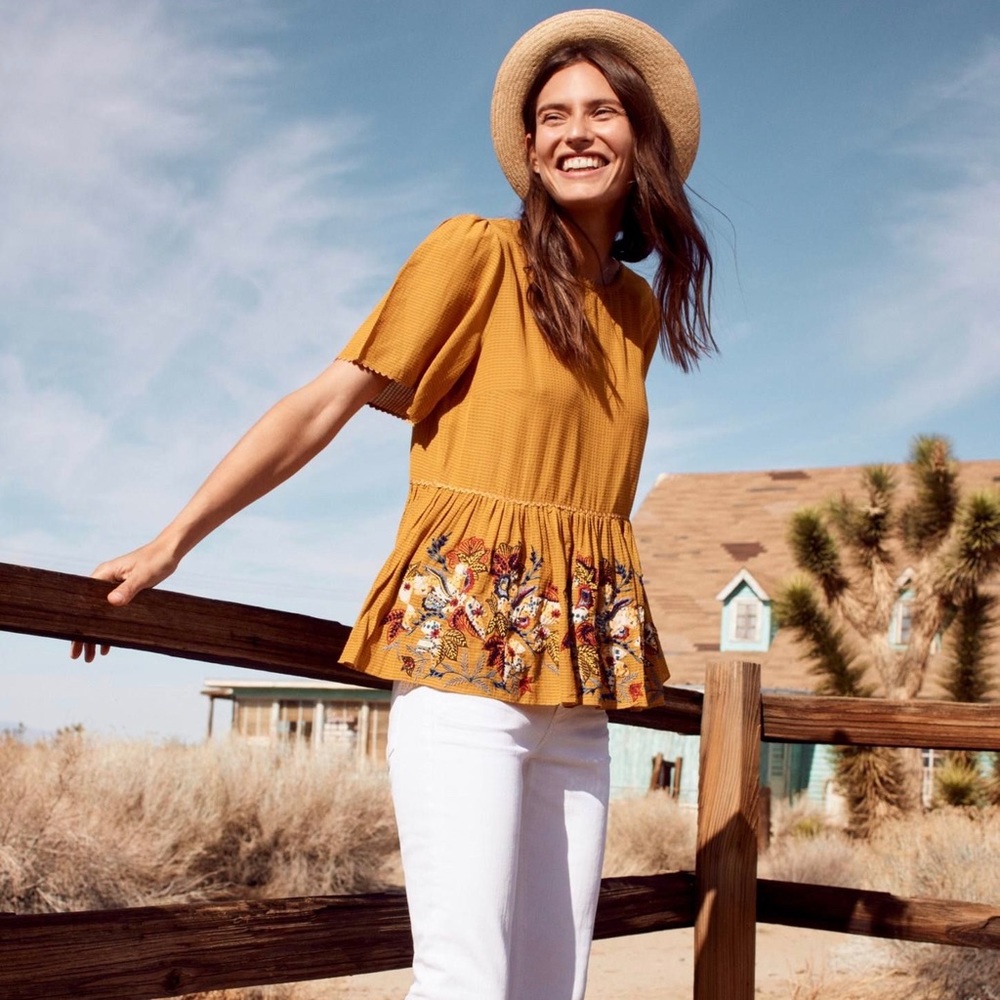 Anthropologie Dariela Peplum Top